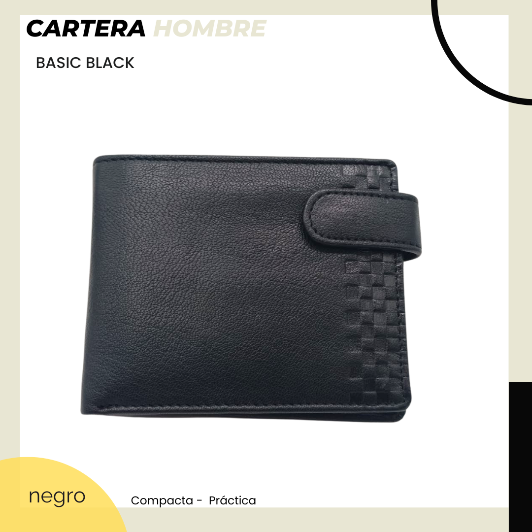 Cartera Basic Black. 12045 Negro