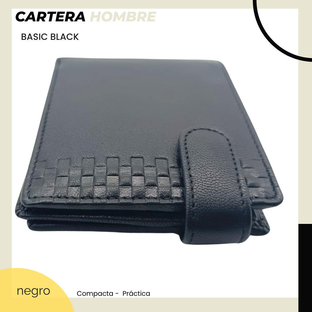 Cartera Basic Black. 12045 Negro