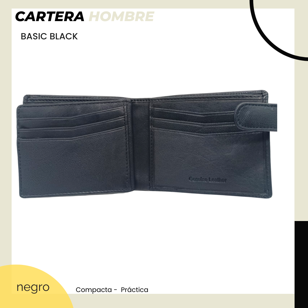 Cartera Basic Black. 12045 Negro