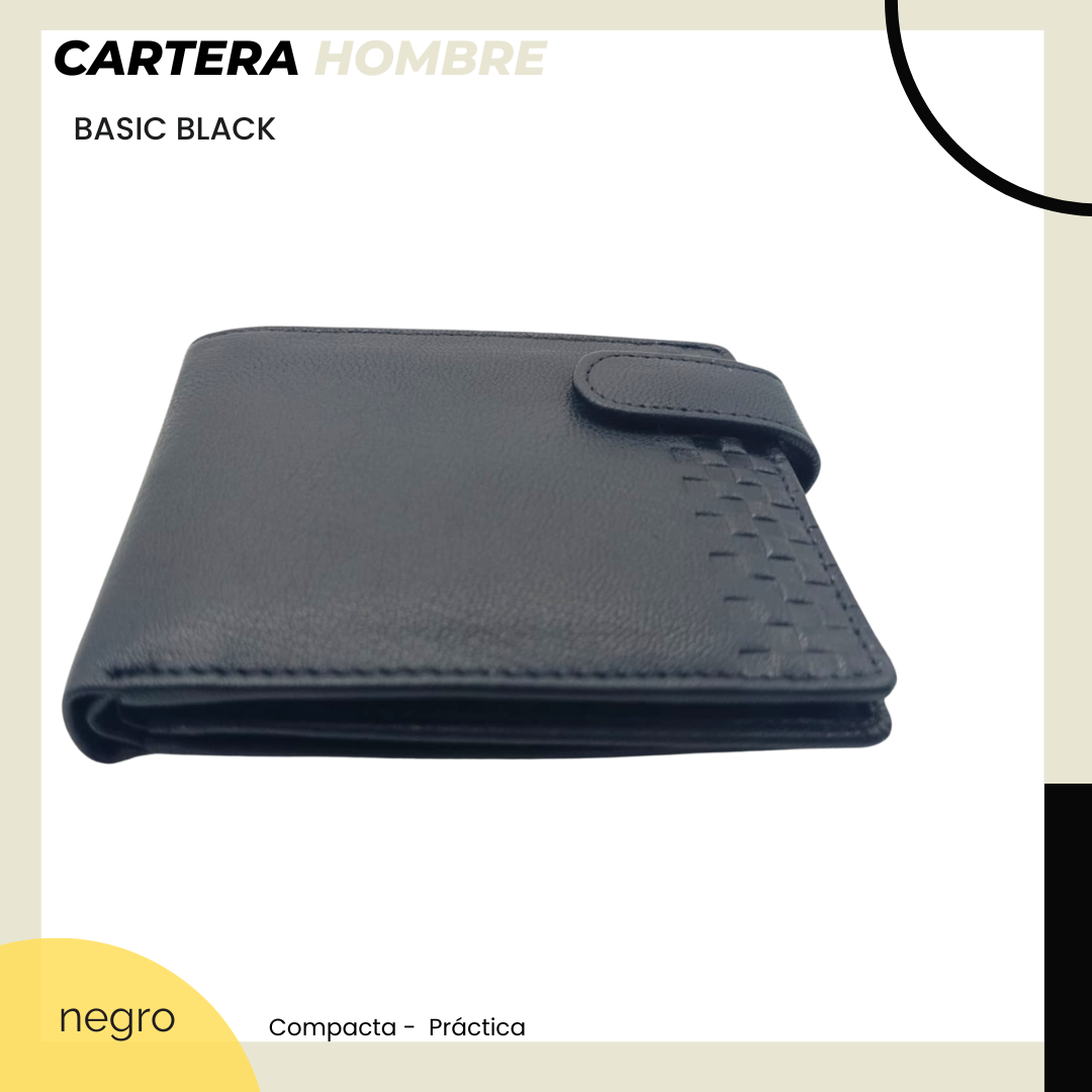 Cartera Basic Black. 12045 Negro